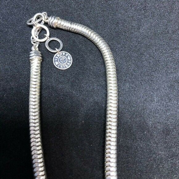 16 "1 Mm, Vintage Silpada Sterling Silber 925 Schlangenkette Halskette Mit Holz Anhänger, Gestempelt 925 Silpada