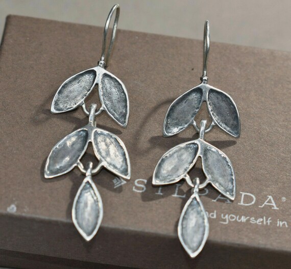 Silpada 925 Sterling Silver Dangling Leaf Earring… - image 2