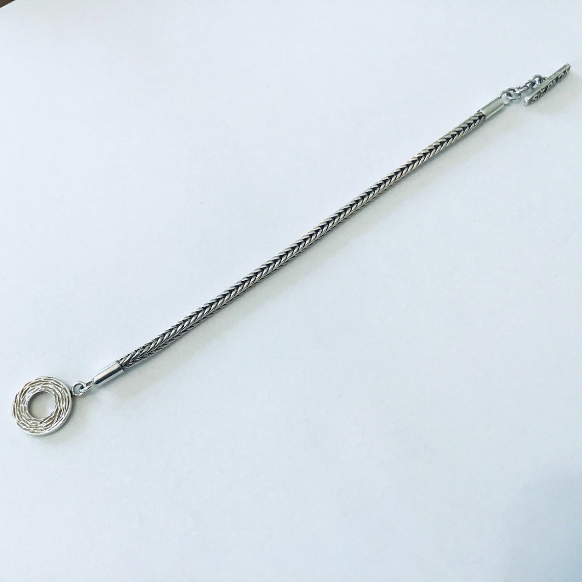 Silpada 'Let's Link' Sterling Silver Toggle Bracelet - 7.5 Inch Chain Bracelet, Made In Italy