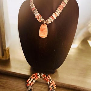 Silpada California Red Abalone Shell 925 Sterling Silber Wendeanhänger Halskette und Armband Set