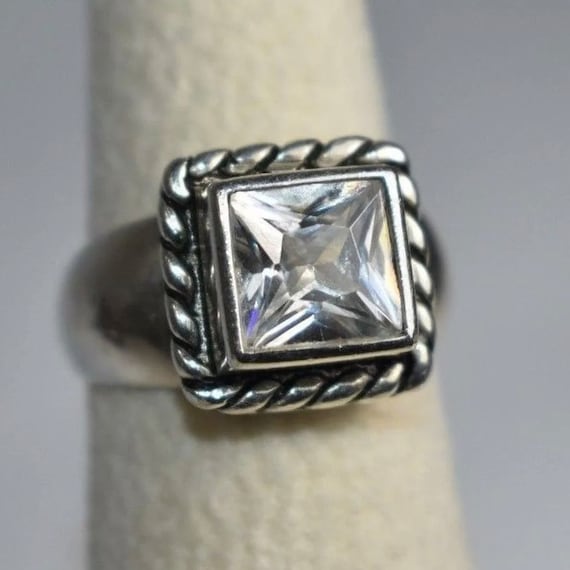 Silpada エリザベス 925 スターリングシルバー CZ スクエア 