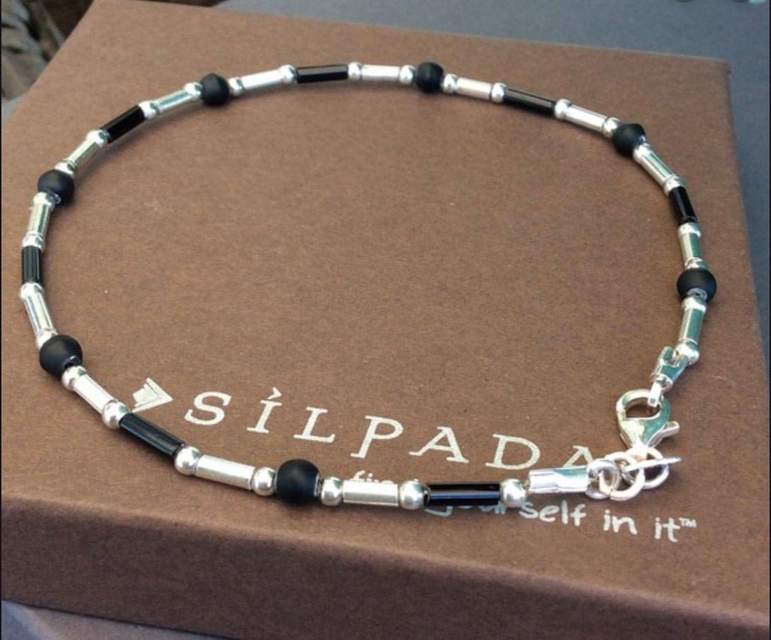 Silpada 3 Necklace Bracelet Ankle Oxidized Sterling Silver Extender RARE