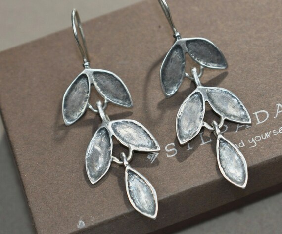 Silpada 925 Sterling Silver Dangling Leaf Earring… - image 9
