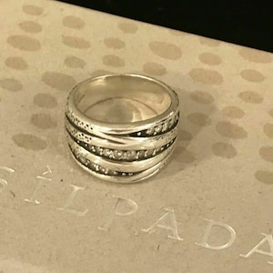 SILPADA 925 Sterling Silver Cubic Zirconia Organics CZ Ring HTF Size 8