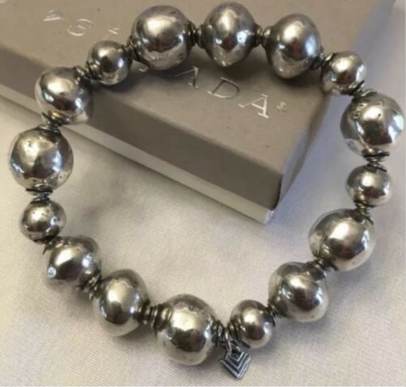★SENTIMENTS★ NO.598 [SILVER] WAVE TWO HOLD BALL BRACELET Zig-zag Bangle Bracelet Wave Bracelet Hook and Eye Clasp 925