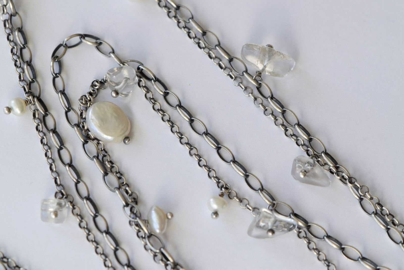 Collier Long Silpada Argent Sterling N1492 - Cristal, Perle Et Gland - Occasion Très Bon état
