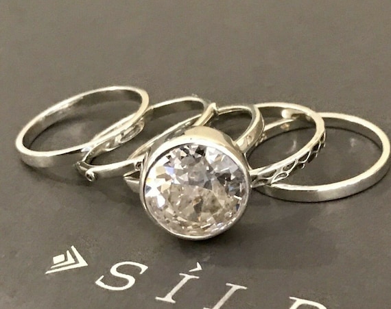 Silpada 925 スターリングシルバー 5 キュービックジルコニア 