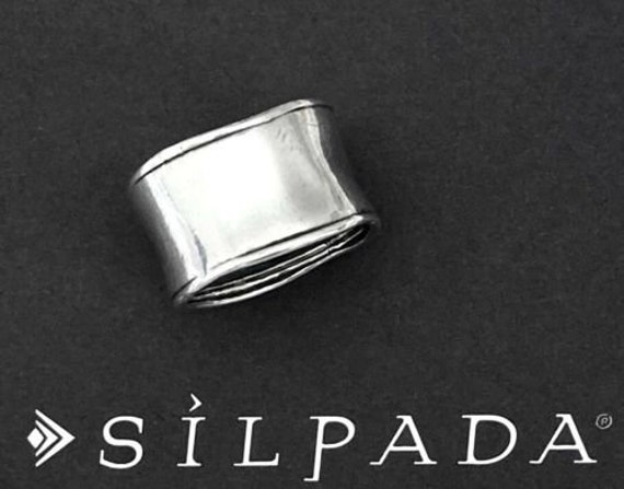 Silpada 925 Sterling Silver Hammered Cuff Ring Size 10 Popular