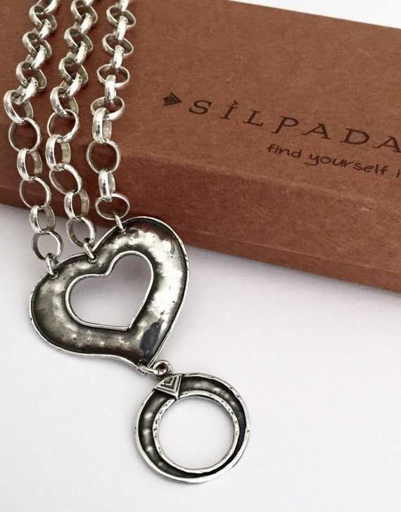 Silpada 925 Sterling Silver Rolo Link Heart Toggl… - image 4