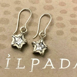SILPADA 925 Sterling Silver Cubic Zirconia STAR Filigree Drop Dangle CZ  Earrings W1236