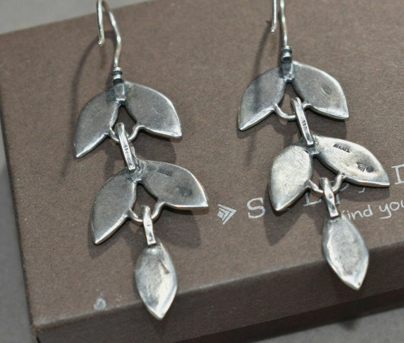 Silpada 925 Sterling Silver Dangling Leaf Earring… - image 8