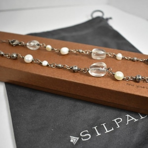Silpada Sterling Silber Süßwasser Perle und Kristall Perlen Halskette