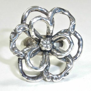 Silpada 925 Sterling Silver Large Flower Power Ring Size 8 R2784