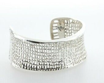 Silpada 925スターリングシルバー 幅広装飾ディテールパターンカフ