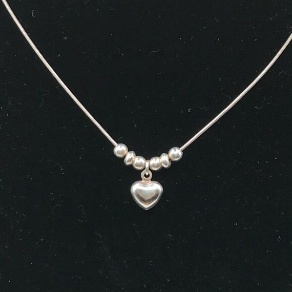 SILPADA 925 Sterling Silver Puffy Heart Bead Neck… - image 5