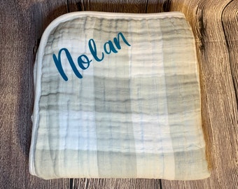 buffalo plaid muslin swaddle