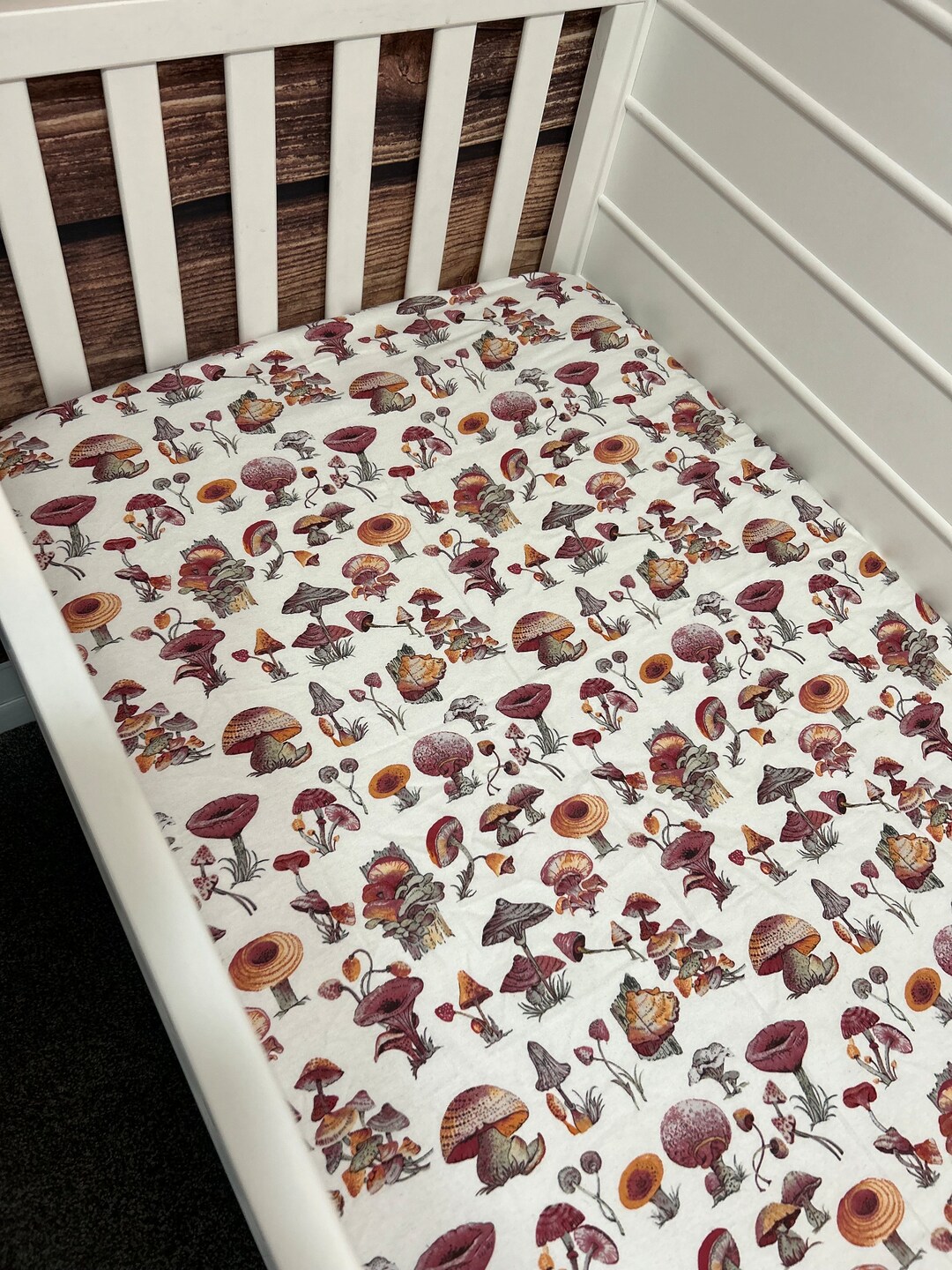 Flannel Mushroom Crib Sheet Cot Baby Nursery Pack and Etsy