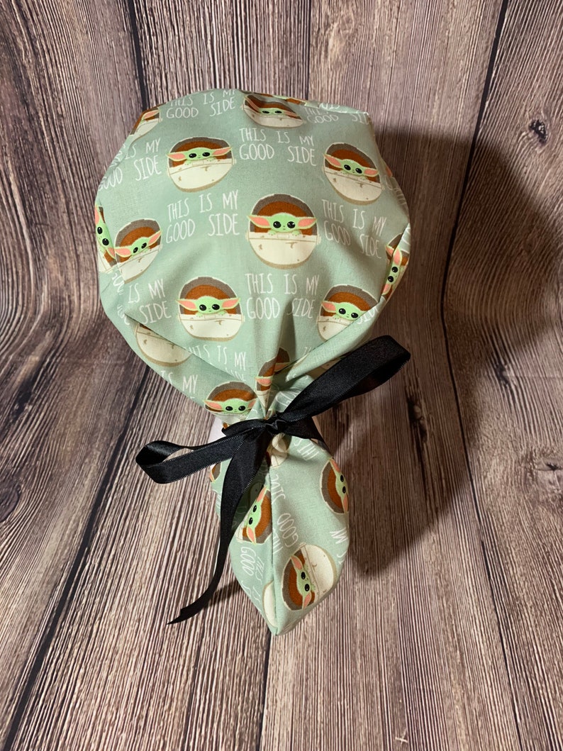 surgical hat star tie back ribbon-comic Adjustable Ponytail women\u2019s scrub cap space future hair cover nursing cartoon-superhero-baby
