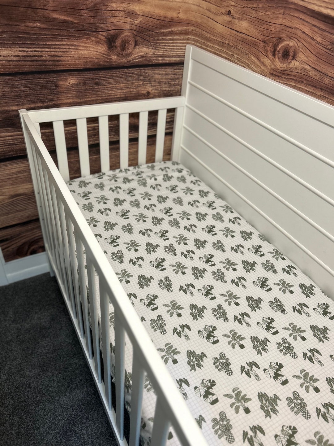 Flannel Plants Crib Sheet Cot Baby Nursery Pack and Play Etsy