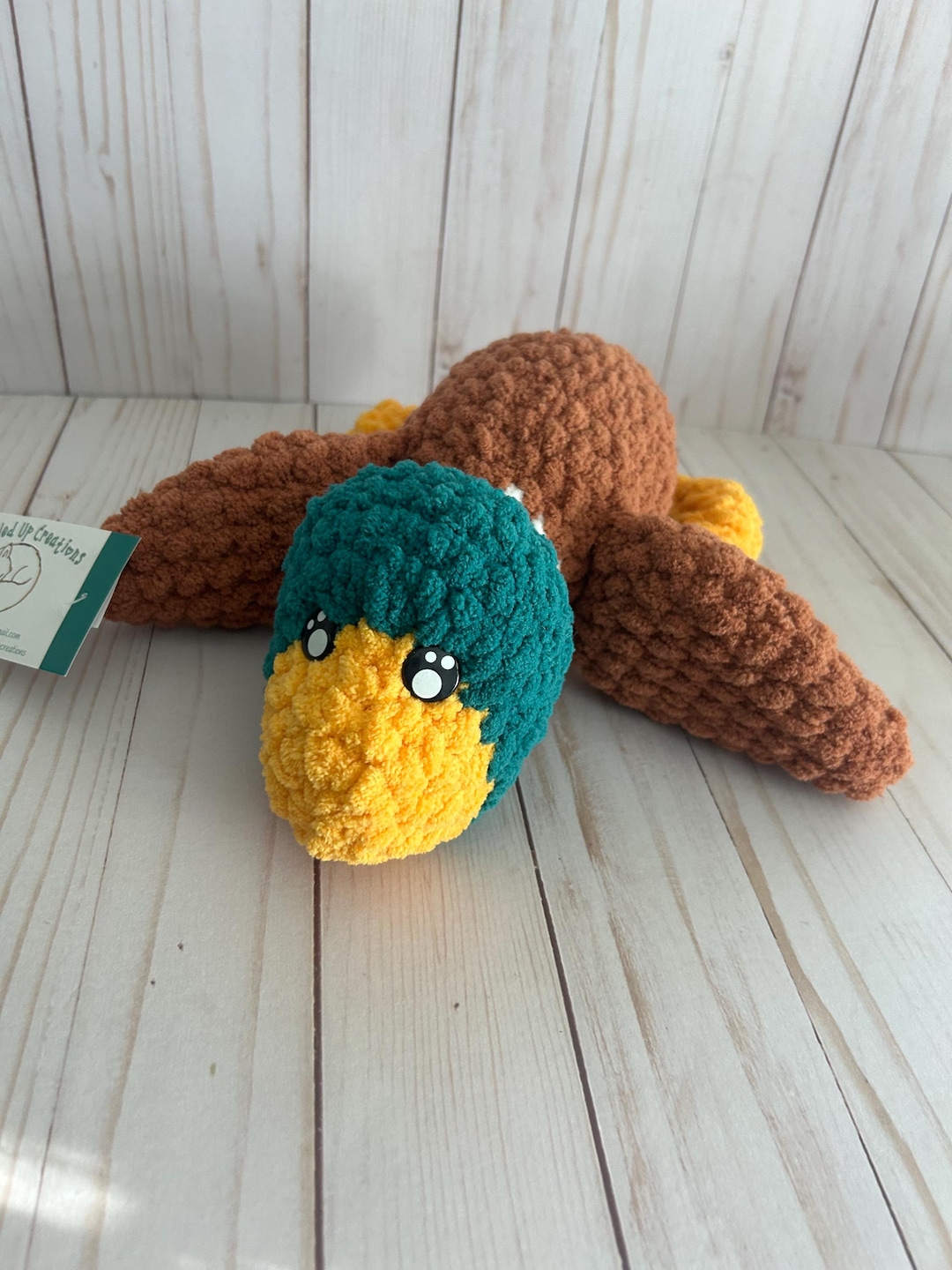 Handmade Crochet Mallard Duck Push Animal- Stuffed Animal- Plushy- Bird ...