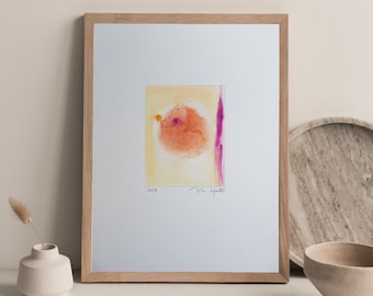 Citrus colors painting, yellow and orange abstract art