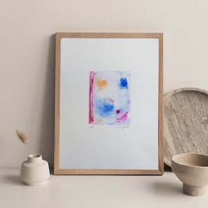Blue abstract painting, Blue original abstract art, Small original wall art
