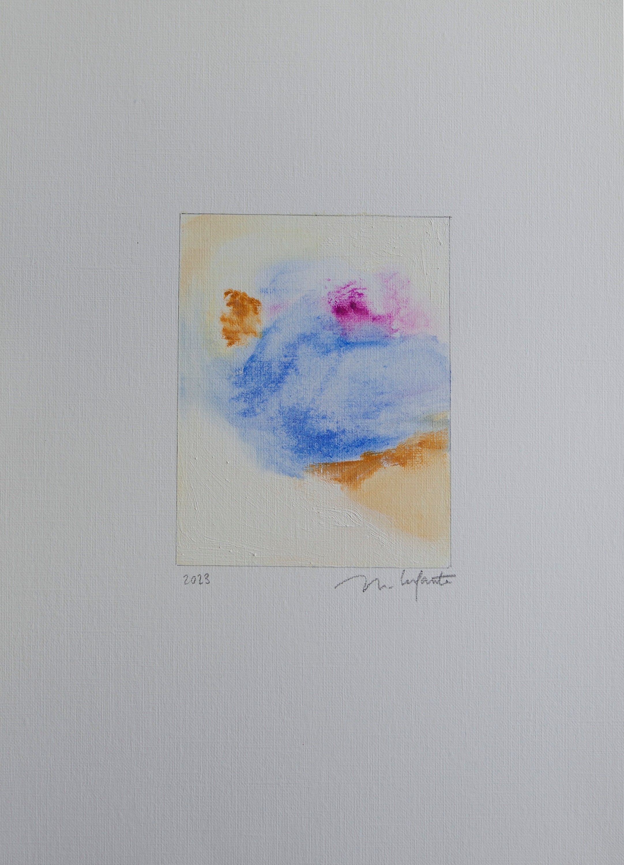 Blue & Yellow Abstract Oil Painting: Small Contemporary Art (4x5 In) - Etsy