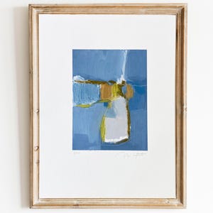 Blue abstract painting, Original contemporary oilpainting