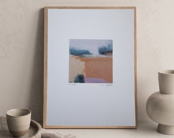 Peinture de tons terreux, peinture de paysage d'automne, impression d'art de paysage minimaliste