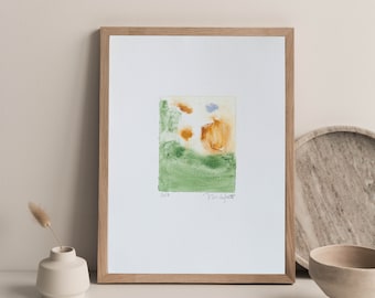 小型抽象油絵：額装済み現代アート（4×6インチ） - Etsy 日本