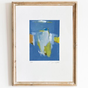 Contemporary abstract painting, blue abstract original oil painting
