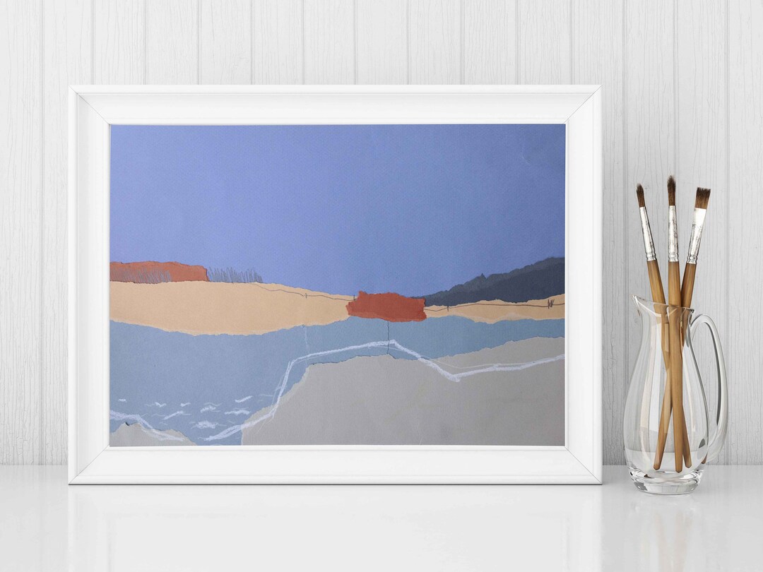 Contemporary Collage Art, Original Collage Art, Office Wall Decor