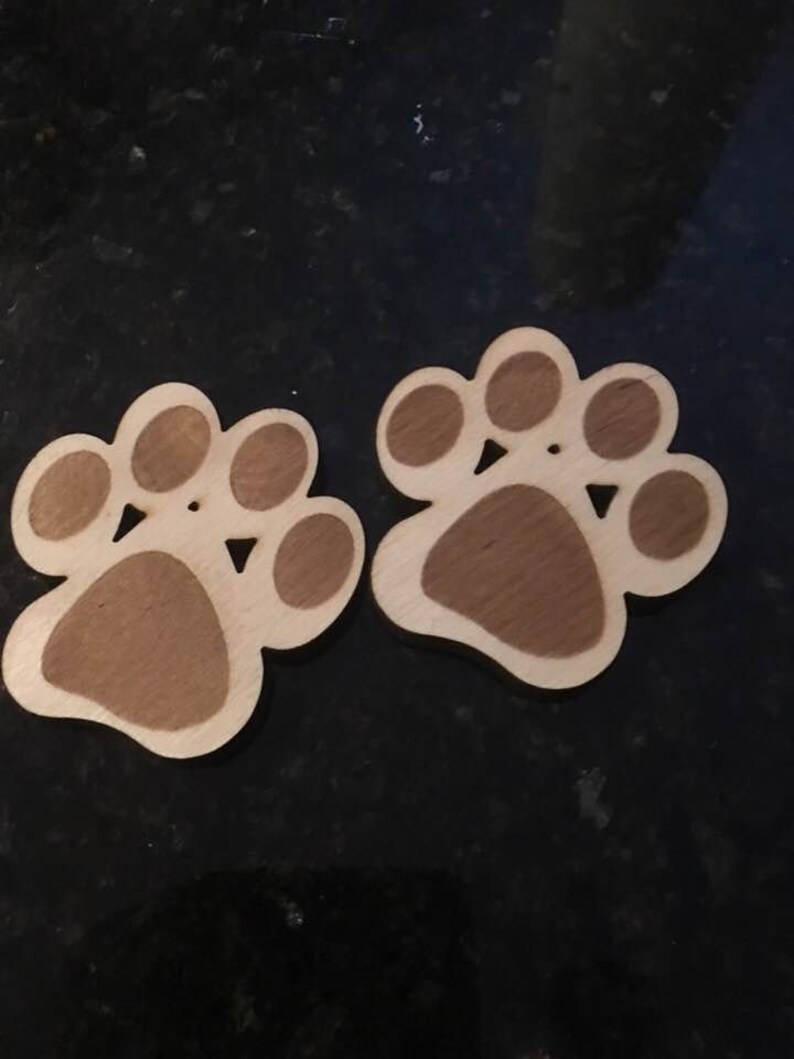 Wooden paw prints wreath embellishments wood etching Etsy