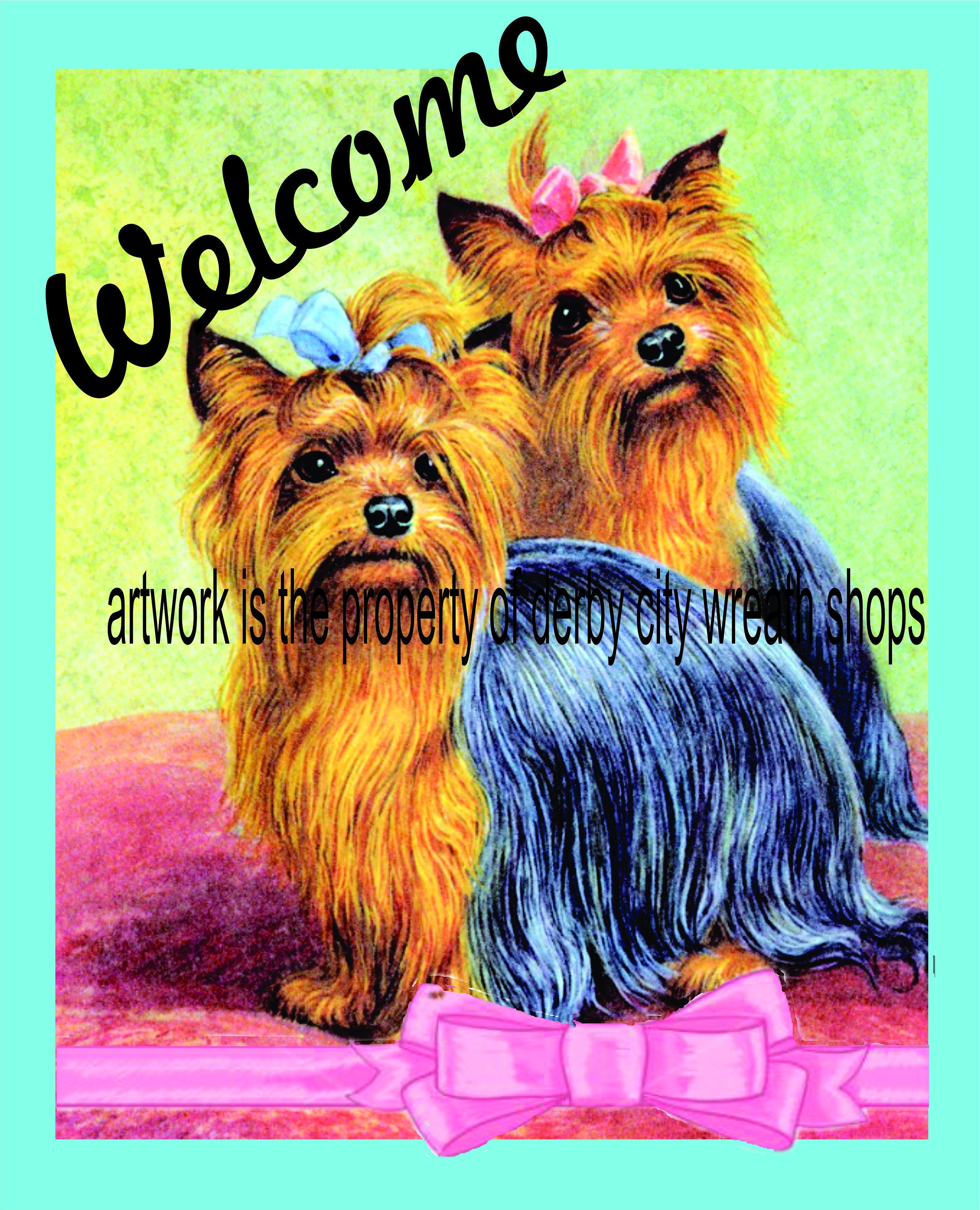 Yorkies Yorkie Door Hanger Sign Embellishment Etsy