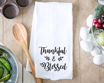 Thankful blessed kitchen towel,