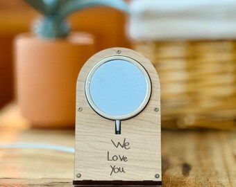 Wood MagSafe Phone Charger | Custom Phone Stand | MagSafe Phone Stand | Handwritten keepsake | Phone Dock | Handwritten gifts | Engraved