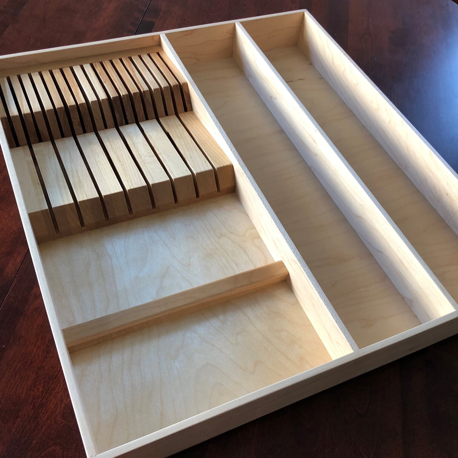 Custom Knife Block Drawer Organizer Maple Etsy