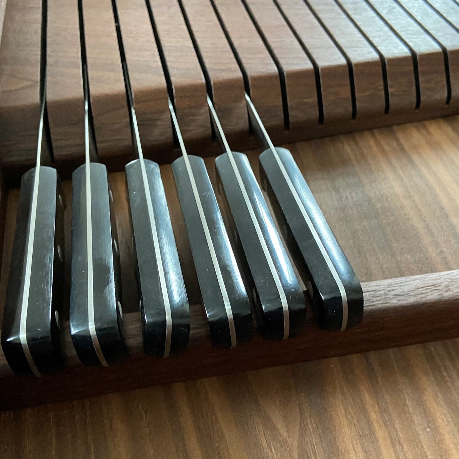 Custom Knife Block Drawer Organizer Walnut Etsy