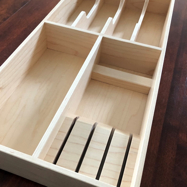 Custom Knife Block Drawer Organizer Maple Etsy