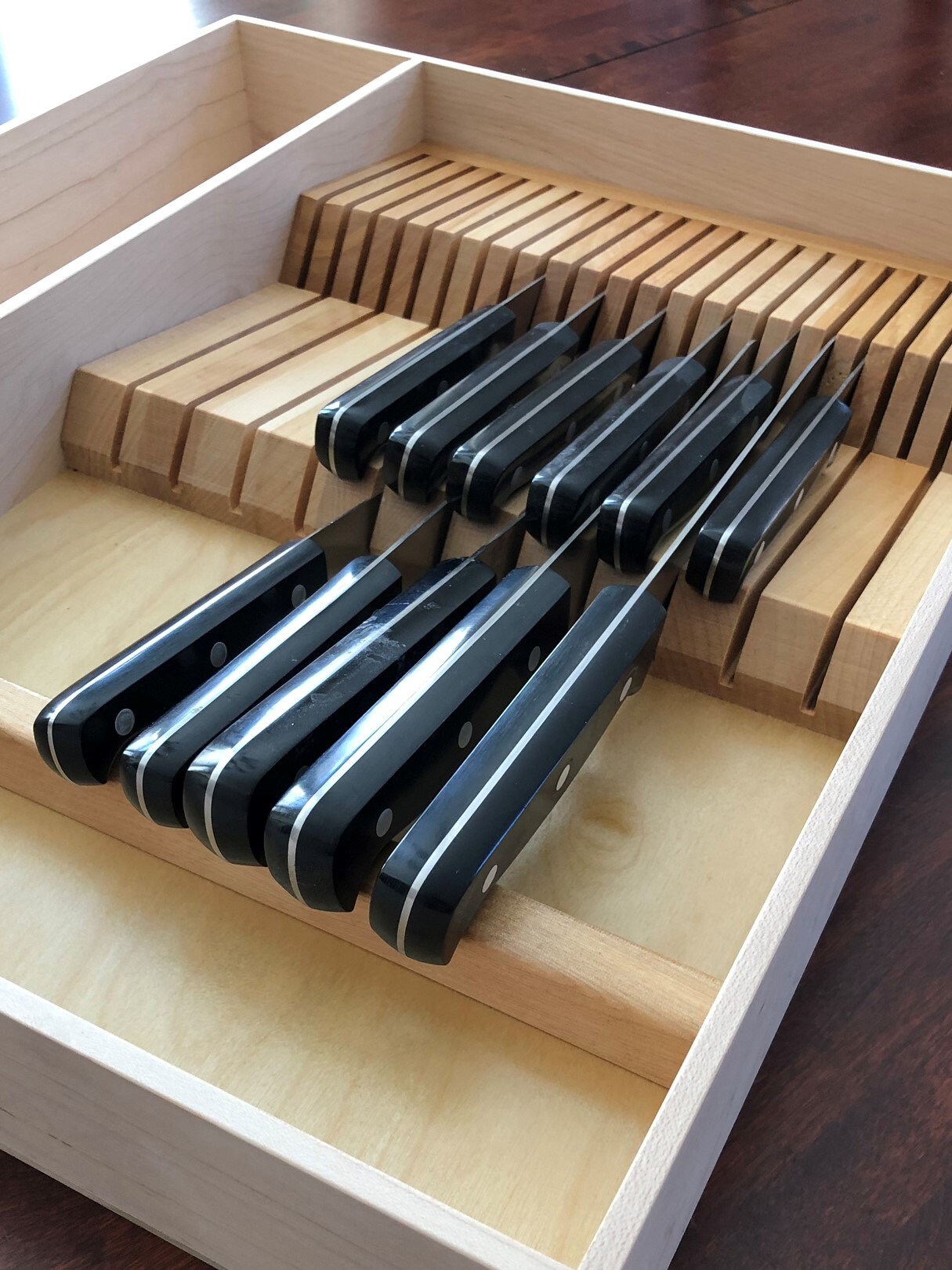 18 Wooden Knife Drawer Organizer