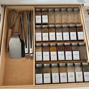 Custom Spice Drawer Organizer, Maple
