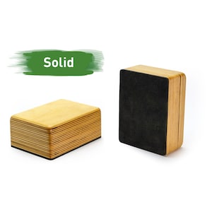 Striped Handstand & Yoga Blocks (2 solid non-slip wooden blocks)