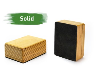 Striped Handstand & Yoga Blocks (2 solid non-slip wooden blocks)
