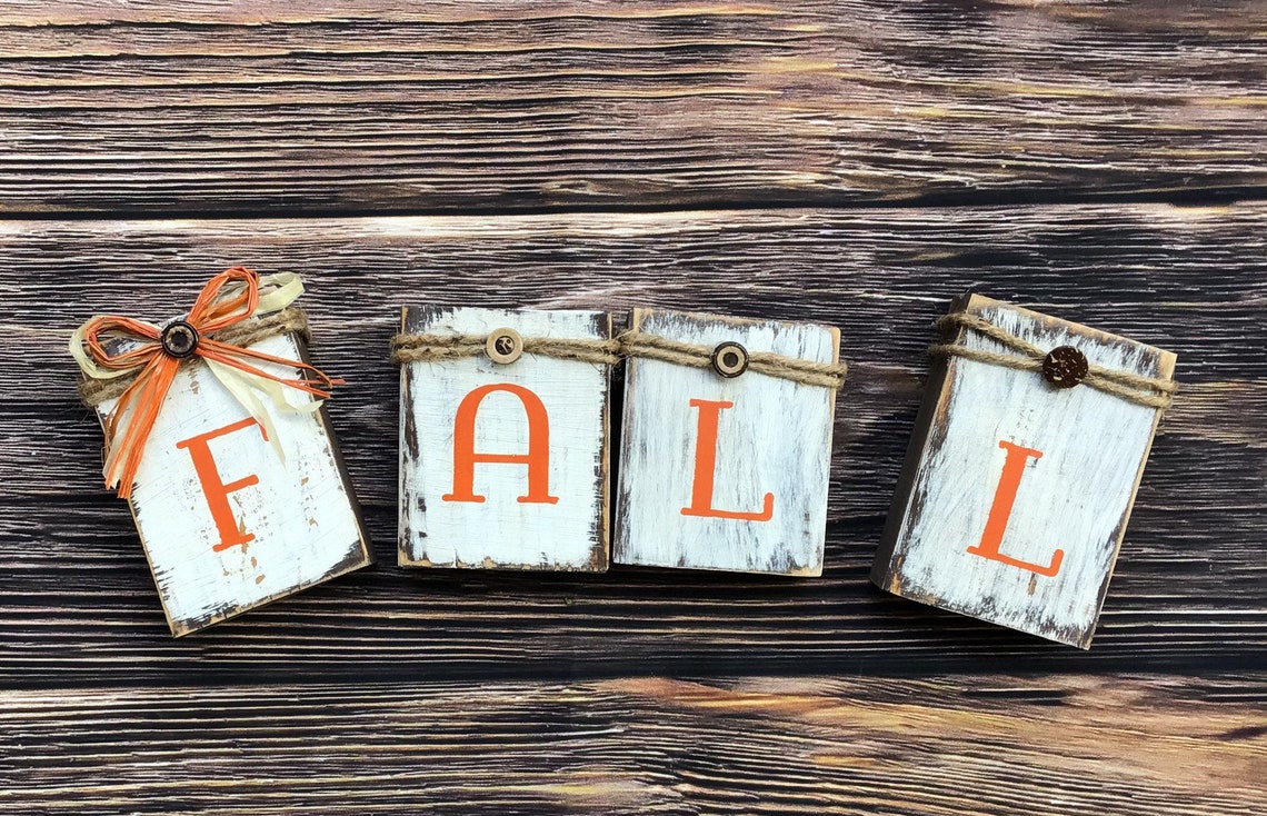 Small Wood Shelf Sitters Fall Decor Home Decor Tired Tray Etsy