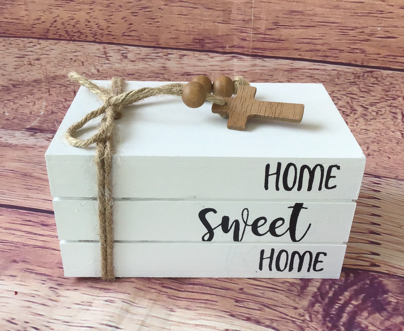 Home Sweet Home Book Stack Farmhouse Decoration Home Decor Etsy