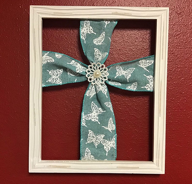 Religious Teal Cross Frame Cross for your wall Home Decor Etsy
