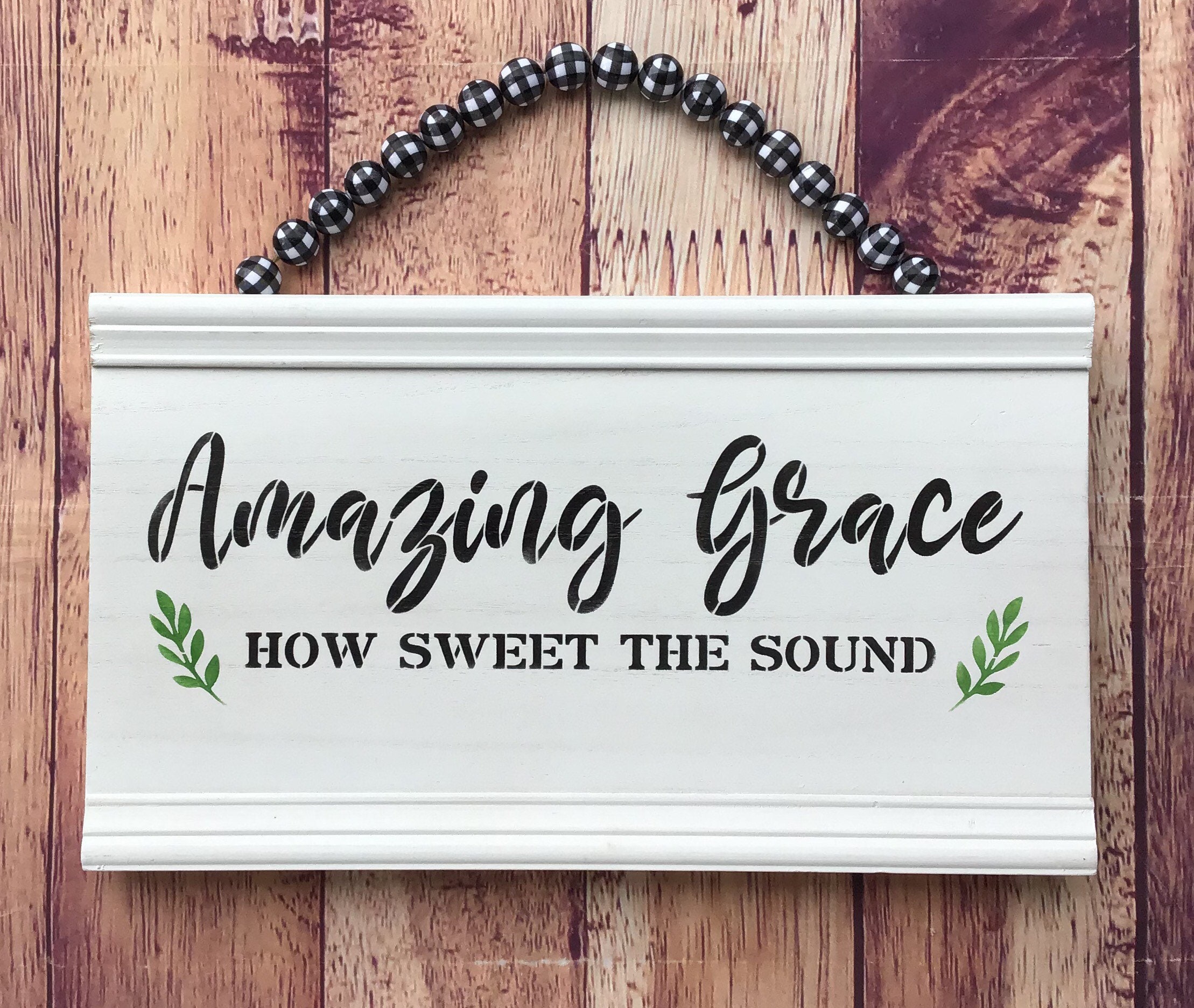 Amazing Grace Wood Plaque Home Decor Inspirational Wall Etsy