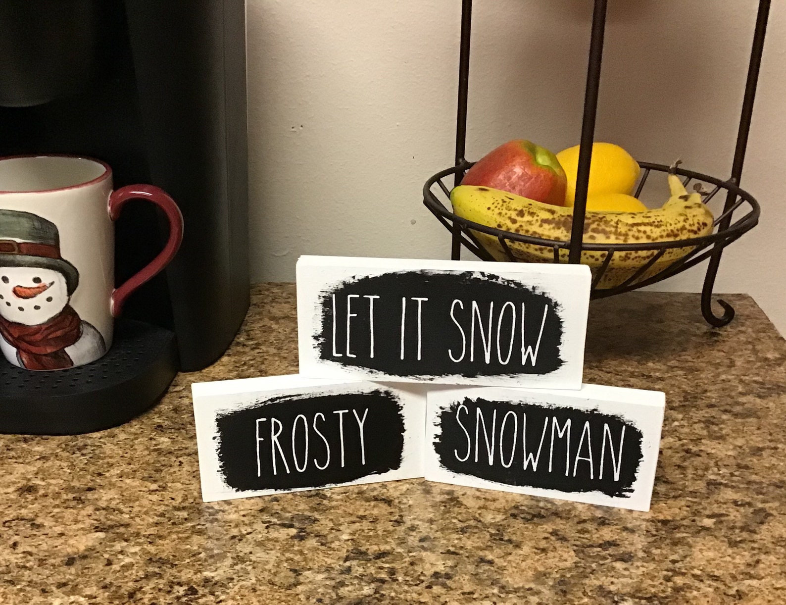 Small Wood Shelf Sitters Tiered Tray Christmas Wordshome Etsy