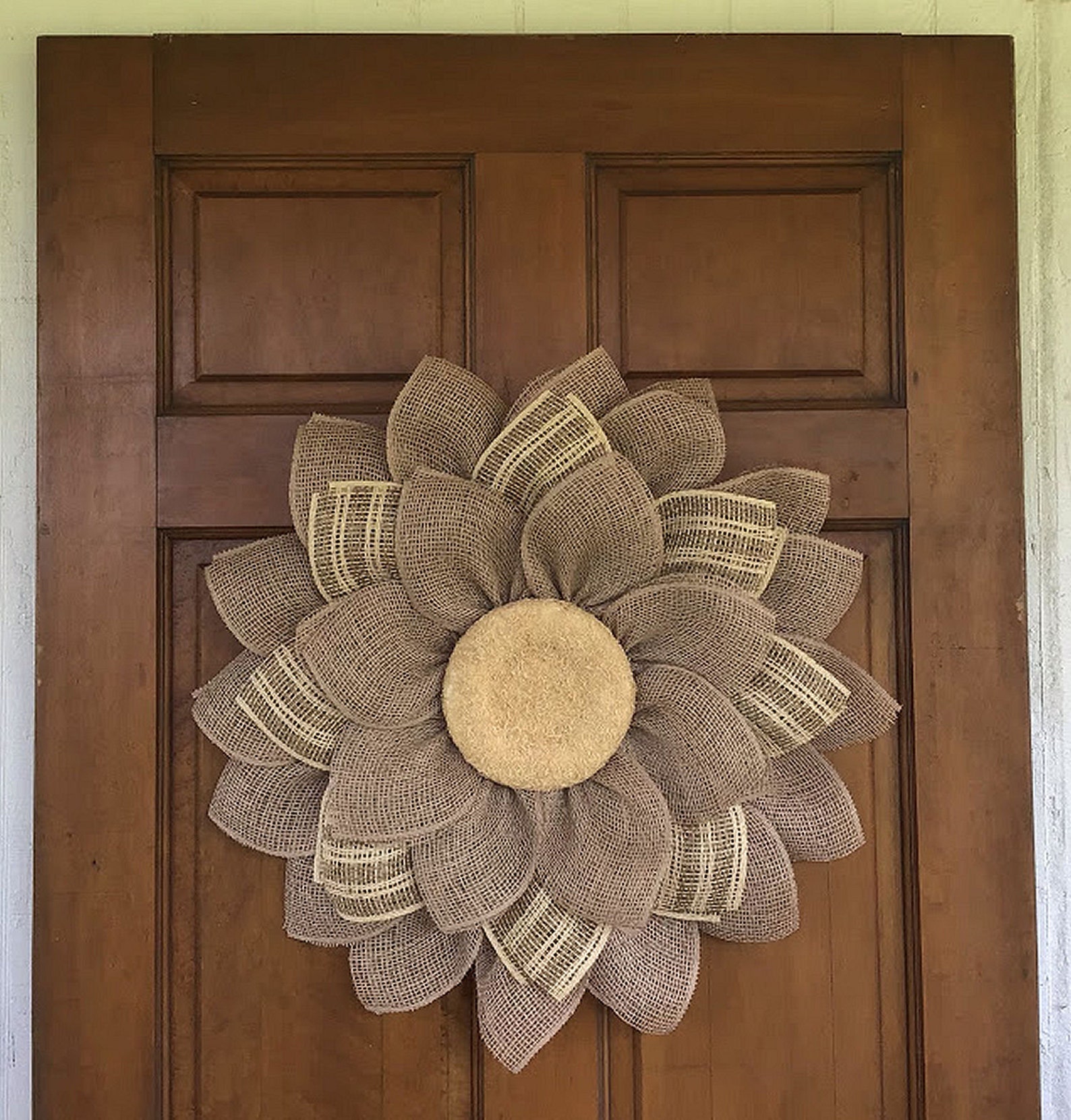 Flower for Front Door Country Decor Burlap Floral Wreath Etsy