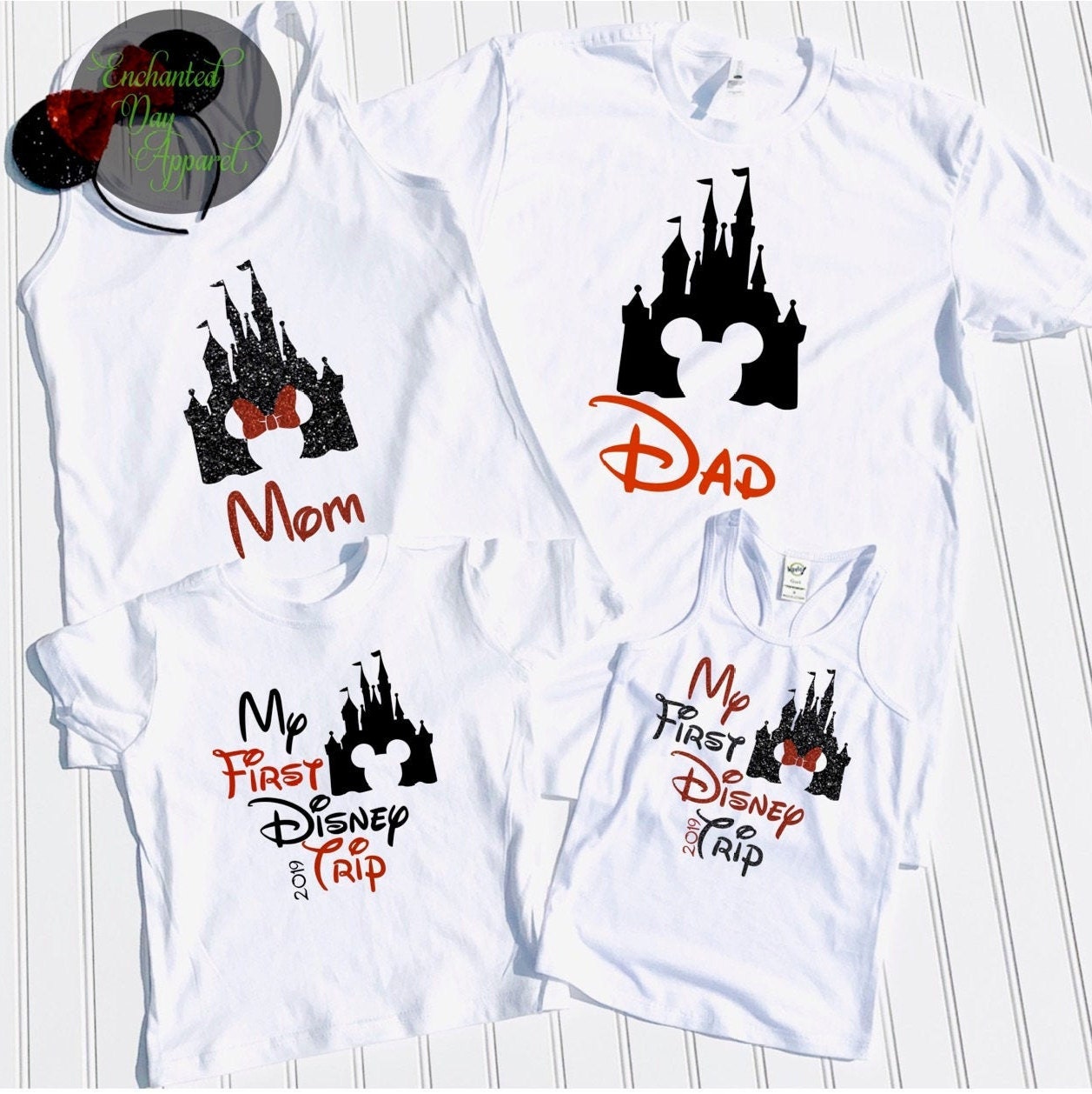 first family disney trip shirts